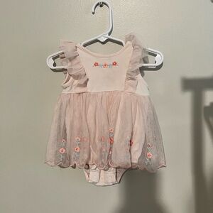 Little Me Pink Baby Dress with Floral Details